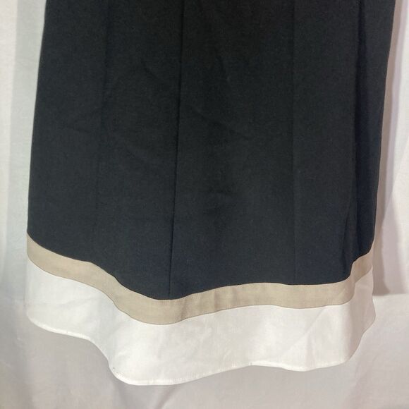 63-13 CALVIN KLEIN black white tan sleeveless aline dress 4P - Picture 3 of 7